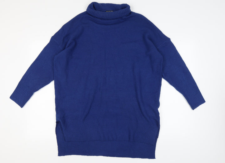 Brave Soul Women's Blue Roll Neck Pullover Jumper Size 10