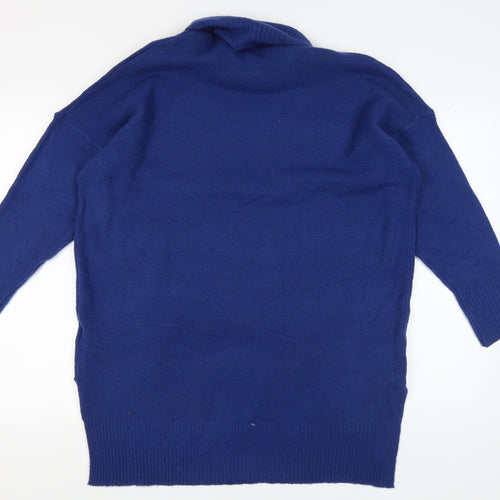 Brave Soul Women's Blue Roll Neck Pullover Jumper Size 10