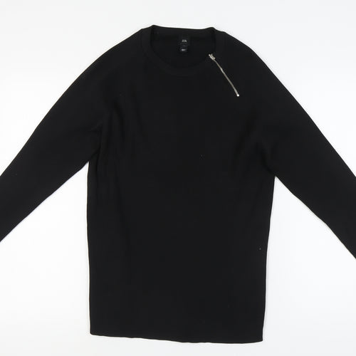 River Island Black Knit Long Sleeve Top L