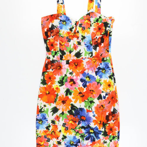 Quiz Women's Multicoloured Dress Size 10 Sleeveless Casual