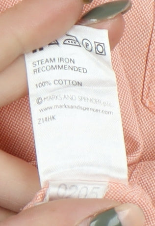 Marks and Spencer Men's Pink Cotton Shirt M