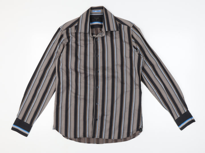 Ted Baker Men's Multicoloured Striped Shirt, Size M, Button-Up
