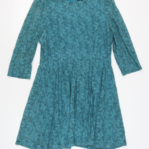 Topshop Women’s Blue Fit & Flare Dress Size 16