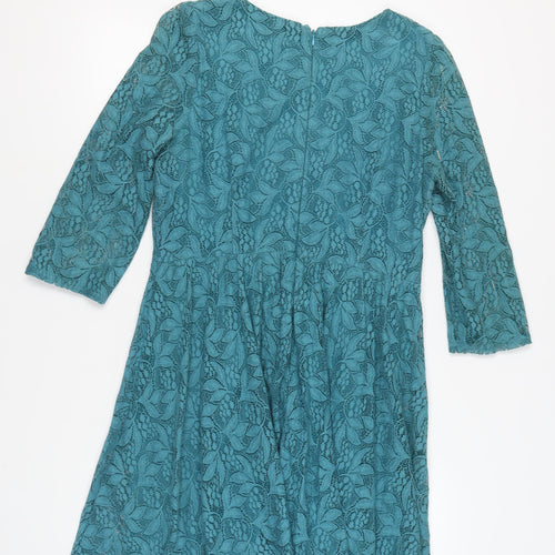 Topshop Women’s Blue Fit & Flare Dress Size 16
