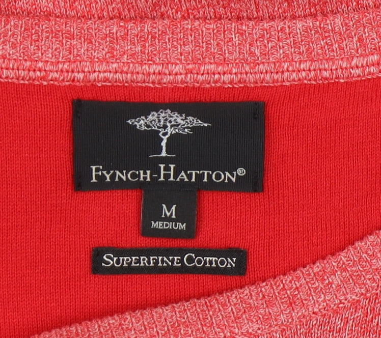 Fynch-Hatton Men's Red Medium Pullover Crew Neck Jumper