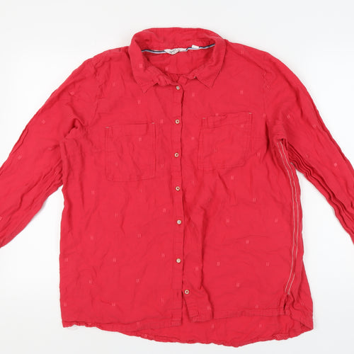 White Stuff Women's Red Button-Up Shirt Size 20