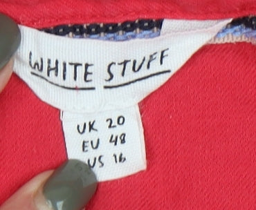 White Stuff Women's Red Button-Up Shirt Size 20