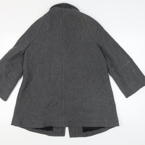 Zara Women Grey Wool Coat Medium Winter