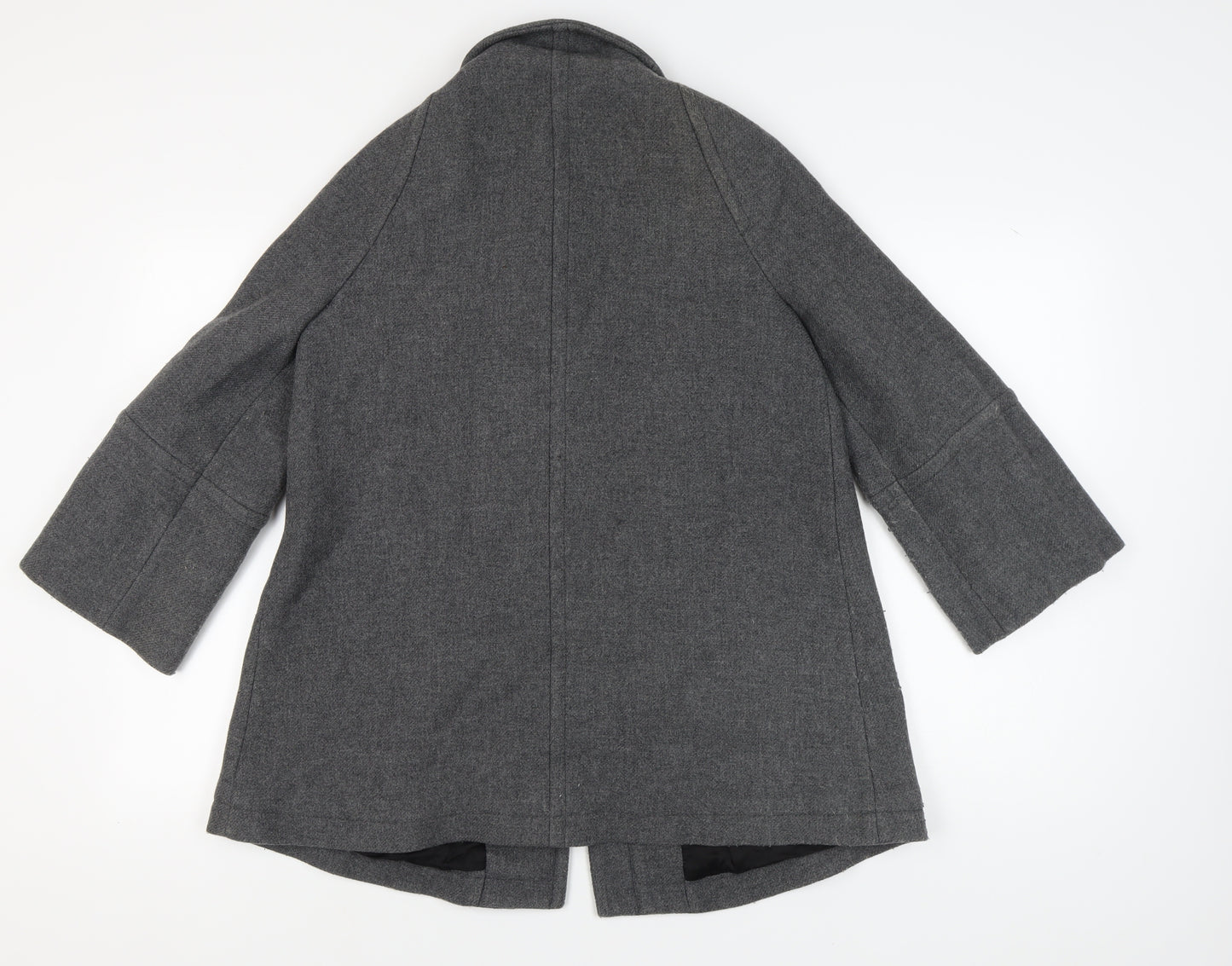 Zara Women Grey Wool Coat Medium Winter