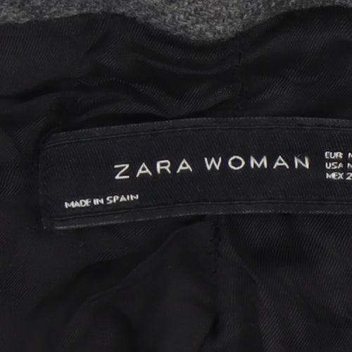 Zara Women Grey Wool Coat Medium Winter