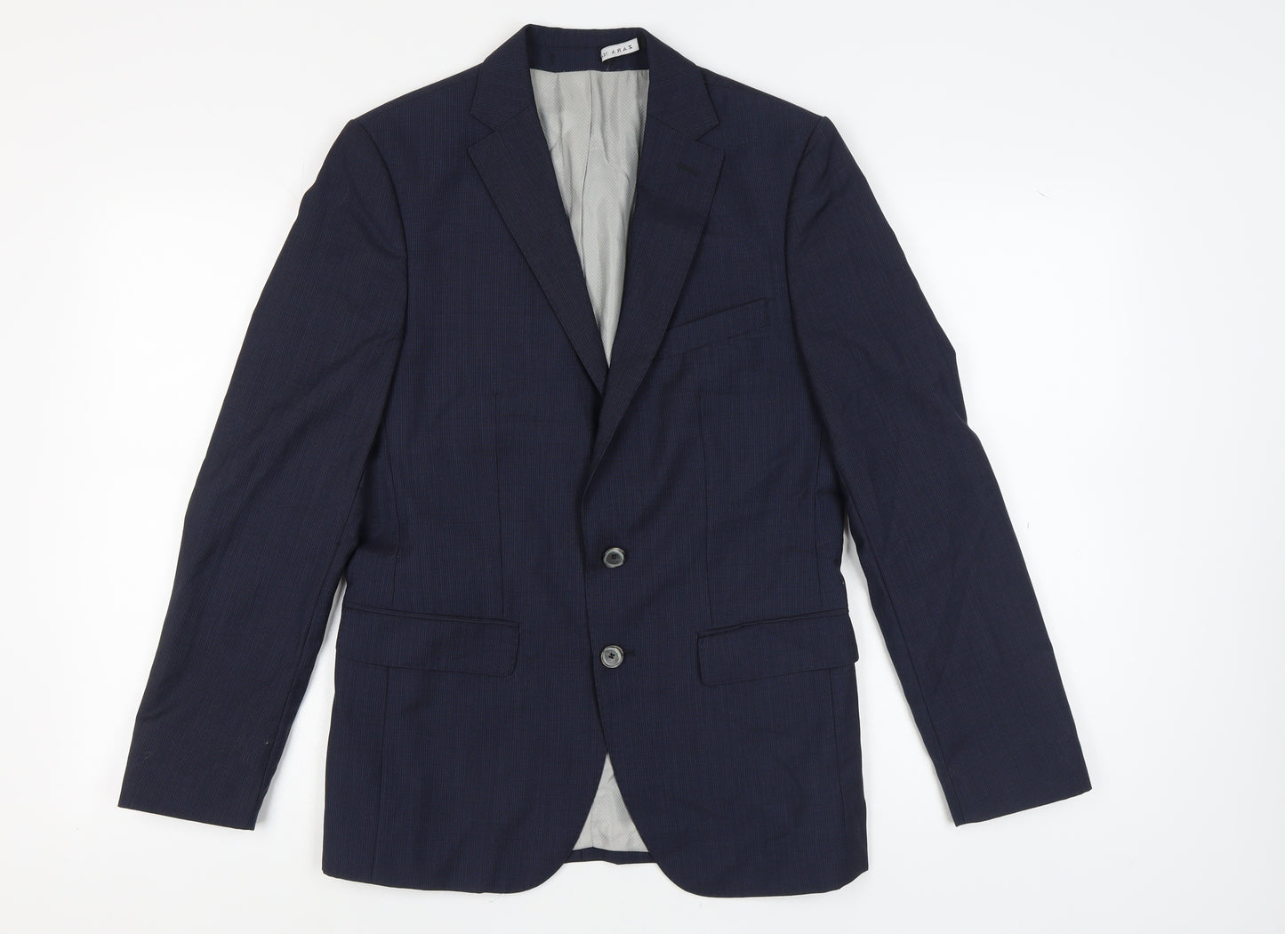 Zara Man Blue Blazer, Men's 36, Single-Breasted