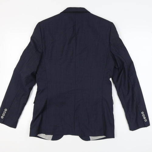 Zara Man Blue Blazer, Men's 36, Single-Breasted