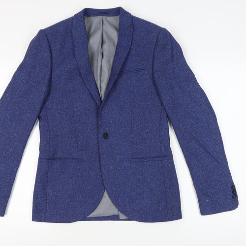 NÖAK Men's Blue Tweed Blazer, Size 36R, Classic Style