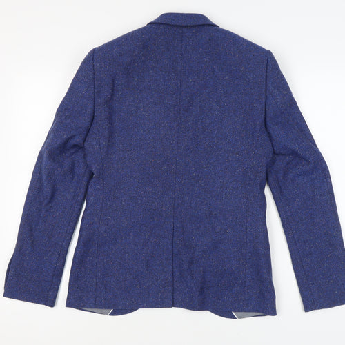 NÖAK Men's Blue Tweed Blazer, Size 36R, Classic Style