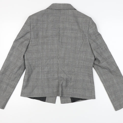 Jaeger Women's Grey Check Wool Blazer, UK 12