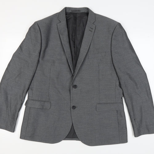 Next Men's Grey Blazer Jacket, Size 46, Regular Fit