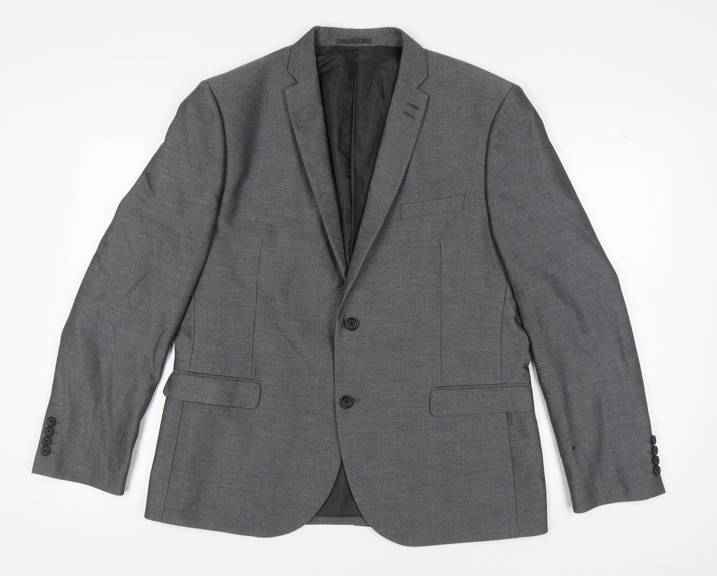 Next Men's Grey Blazer Jacket, Size 46, Regular Fit