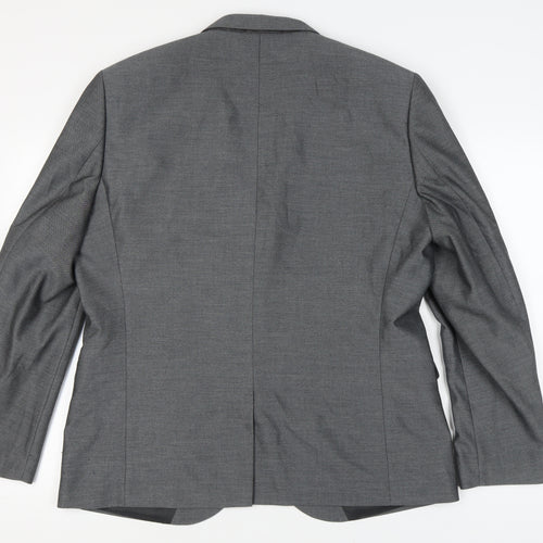 Next Men's Grey Blazer Jacket, Size 46, Regular Fit