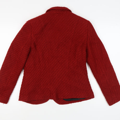 Per Una Women's Red Wool Blend Bouclé Jacket Size 14