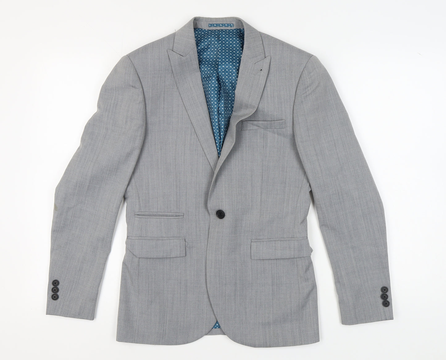 Next Men's Grey Slim Fit Blazer Size 36 S