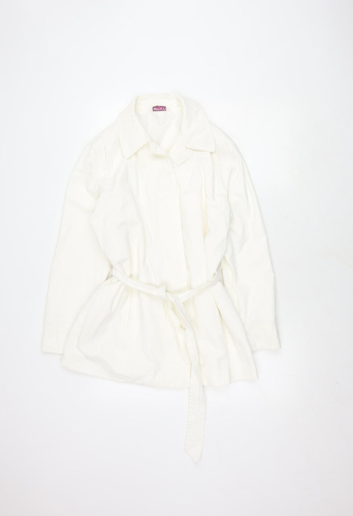 Bonmarché Women's Ivory Belted Jacket Size 14