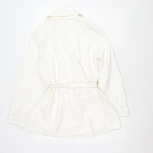 Bonmarché Women's Ivory Belted Jacket Size 14