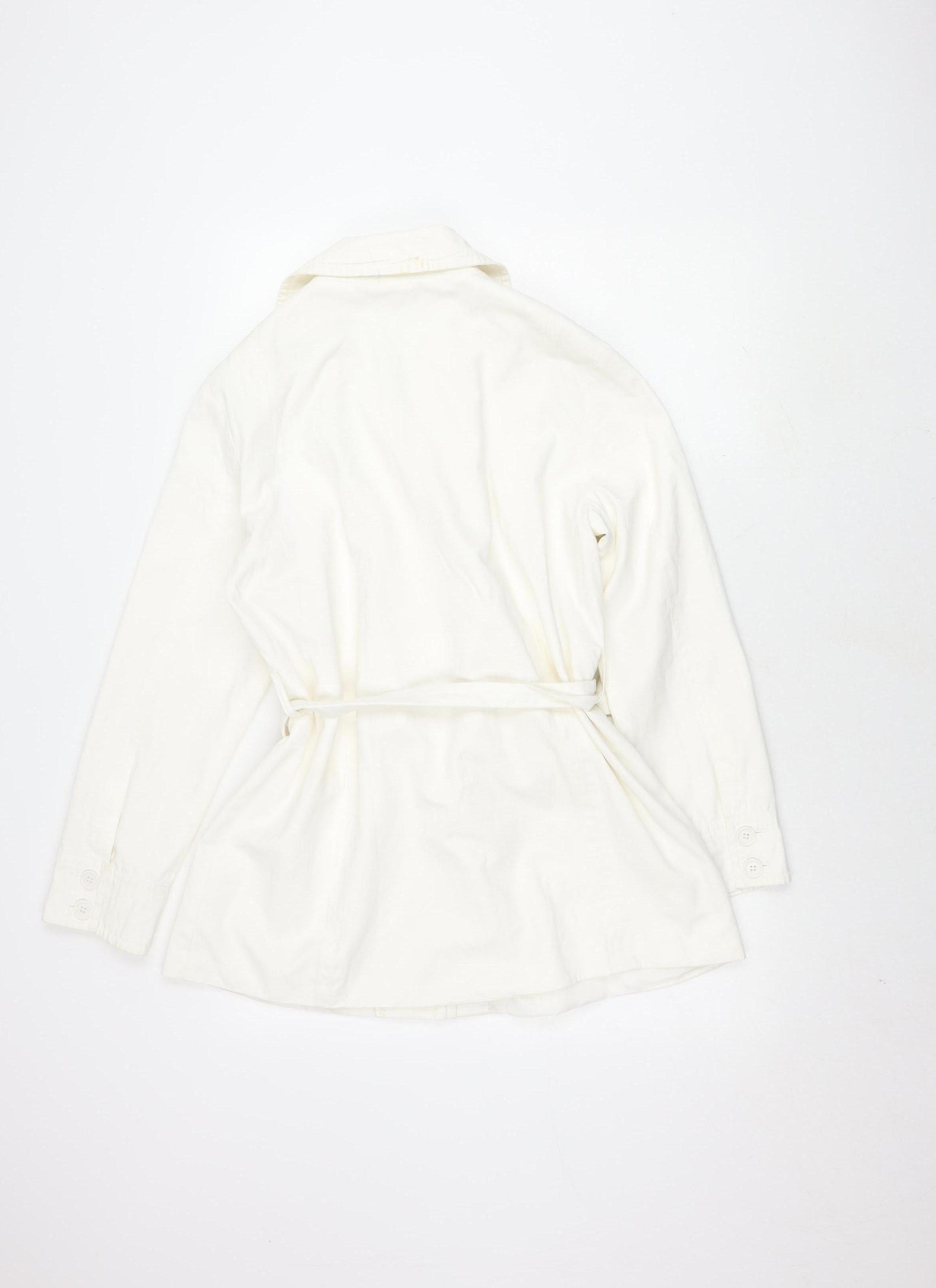 Bonmarché Women's Ivory Belted Jacket Size 14