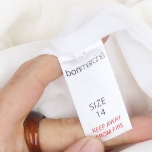 Bonmarché Women's Ivory Belted Jacket Size 14