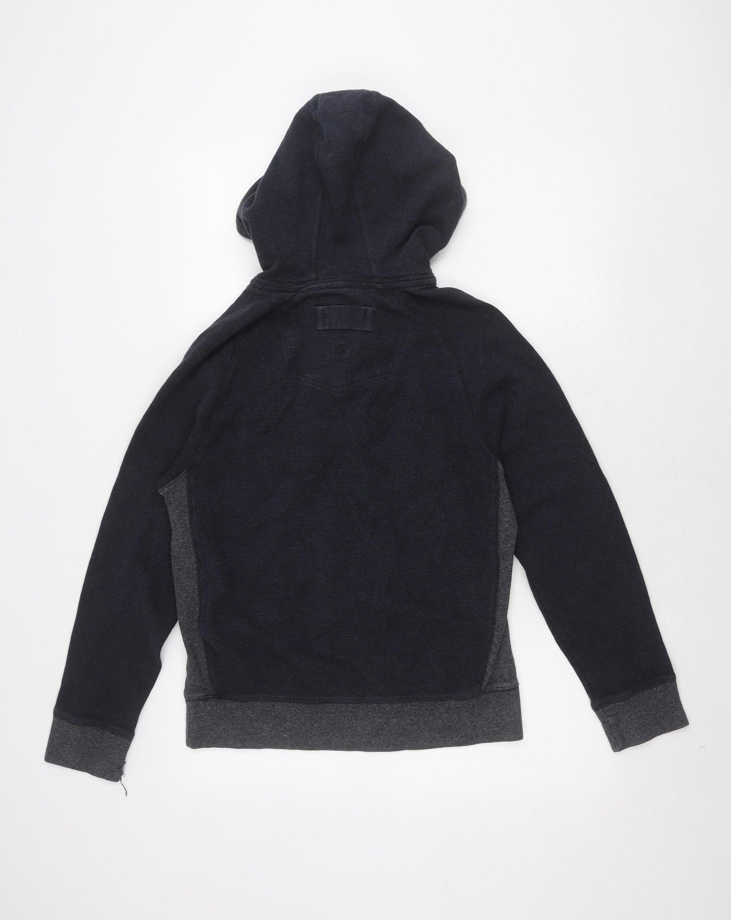 FatFace Men's Blue Henley Hoodie with Button Accents
