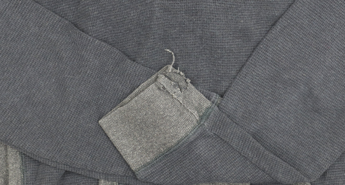 FatFace Men's Blue Henley Hoodie with Button Accents