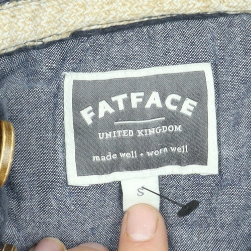 FatFace Men's Blue Henley Hoodie with Button Accents