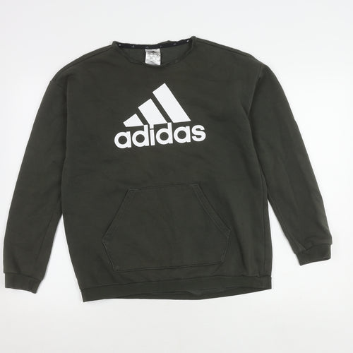 Adidas Unisex XS Green Pullover Sweatshirt with Logo