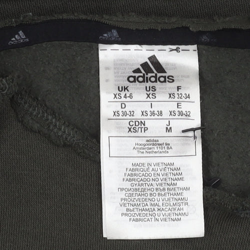 Adidas Unisex XS Green Pullover Sweatshirt with Logo