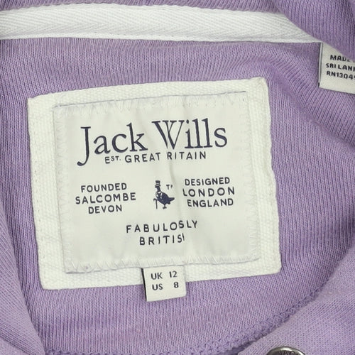 Jack Wills Women's Purple Hoodie UK 12 Cotton Blend
