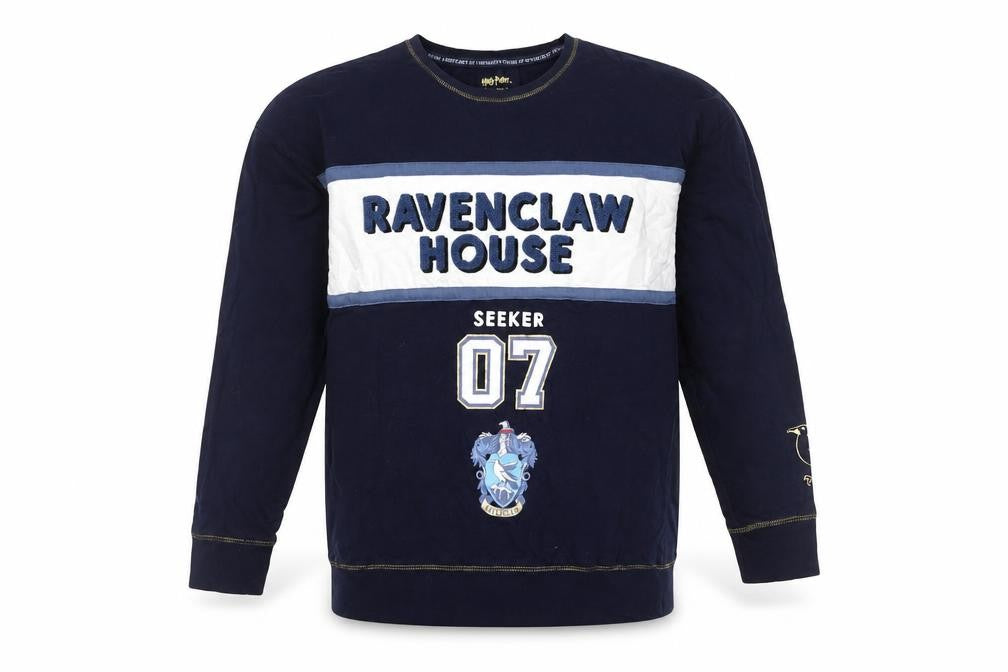 Front view of Harry Potter Blue Ravenclaw Sweatshirt unisex, size 10