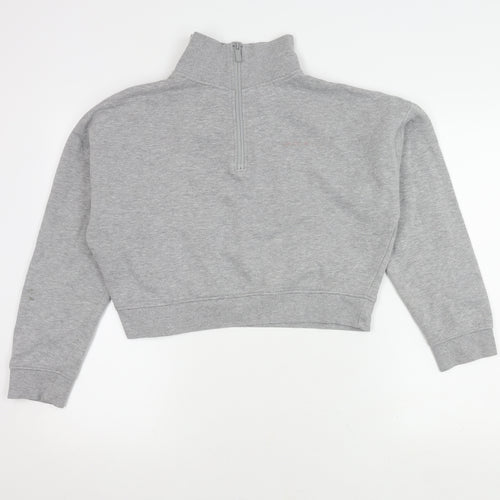 Jack Wills Women's M Grey Mock Neck Sweatshirt