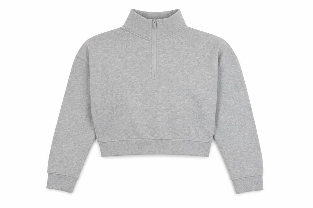 Front view of Jack Wills Women's M Grey Mock Neck Sweatshirt