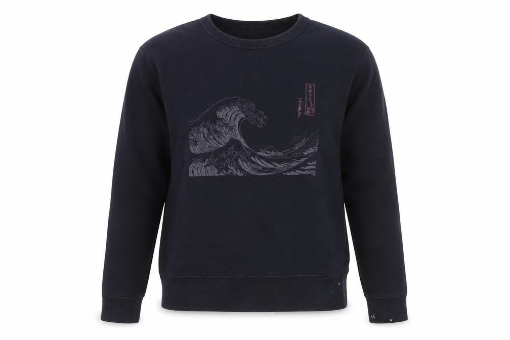 Front view of Uniqlo XS Blue Graphic Print Pullover Sweatshirt
