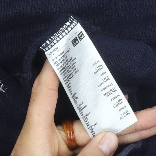 Uniqlo XS Blue Graphic Print Pullover Sweatshirt