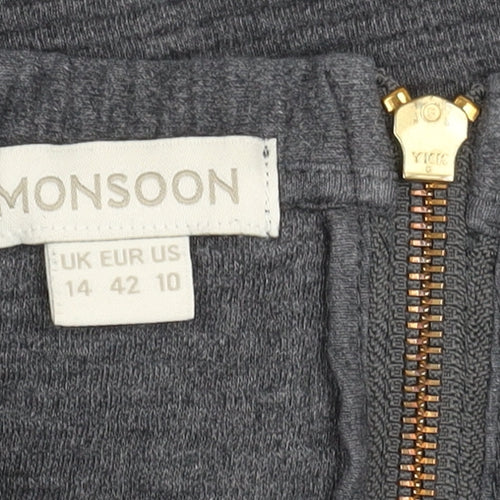 Monsoon Women's Grey Jersey Dress Size 14