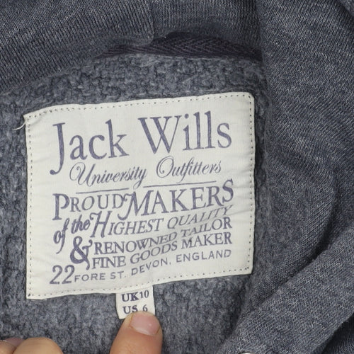 Jack Wills Women's Grey Hoodie Size 10
