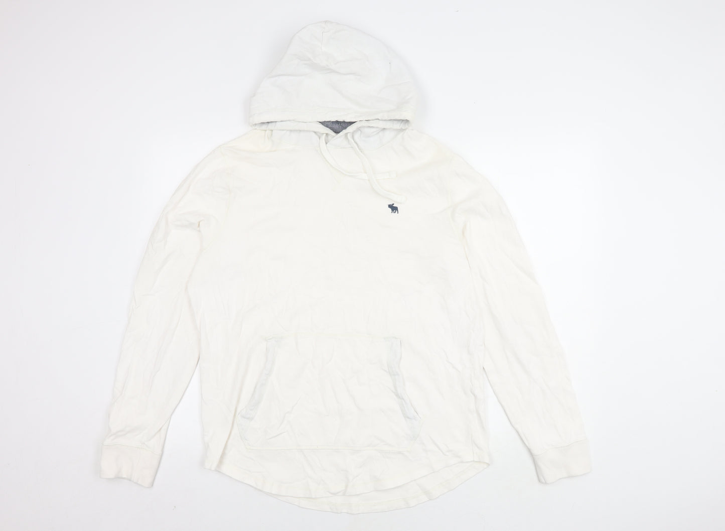 Abercrombie & Fitch Men's White Pullover Hoodie L