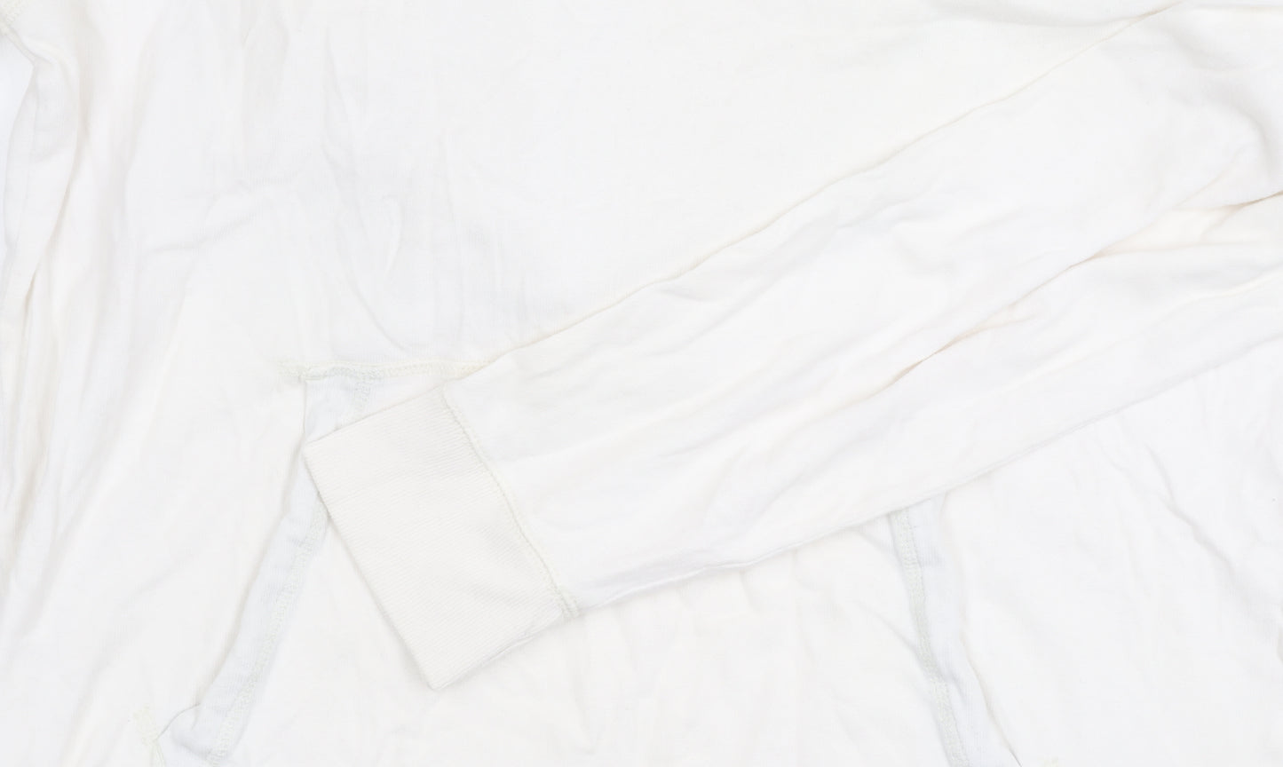 Abercrombie & Fitch Men's White Pullover Hoodie L