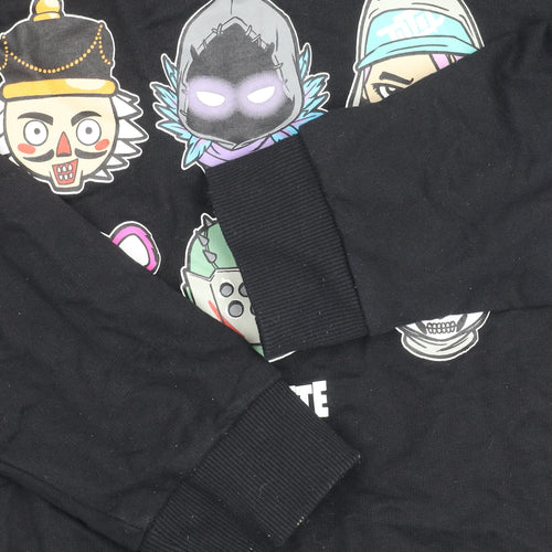 Fortnite Boys Black Pullover Sweatshirt 12Y Graphic Print