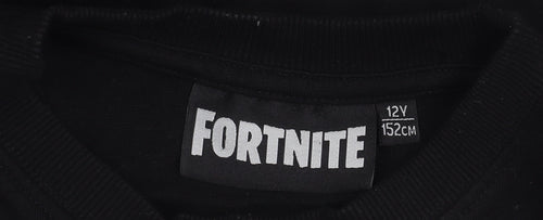 Fortnite Boys Black Pullover Sweatshirt 12Y Graphic Print