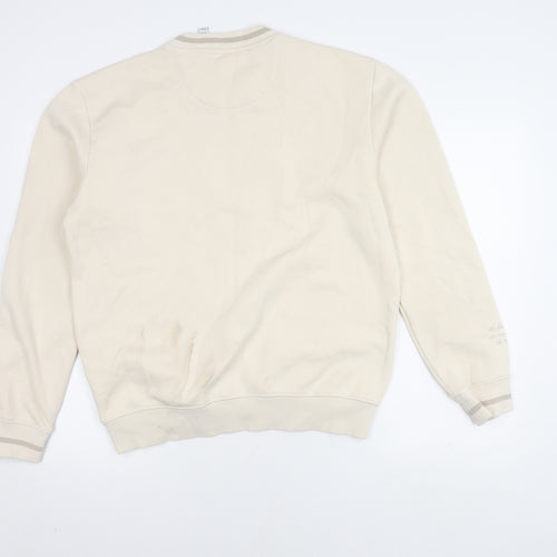 Adidas Men's Beige Pullover Sweatshirt M - Logo Graphic