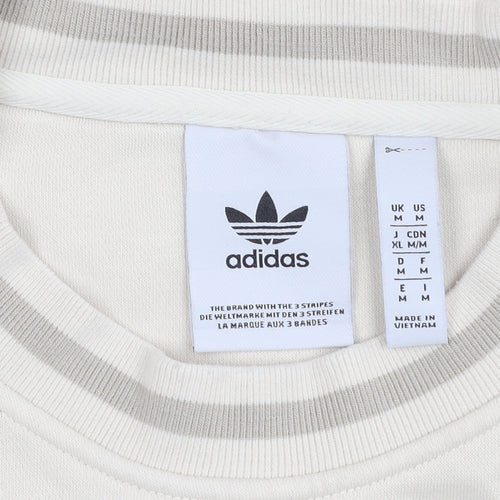 Adidas Men's Beige Pullover Sweatshirt M - Logo Graphic