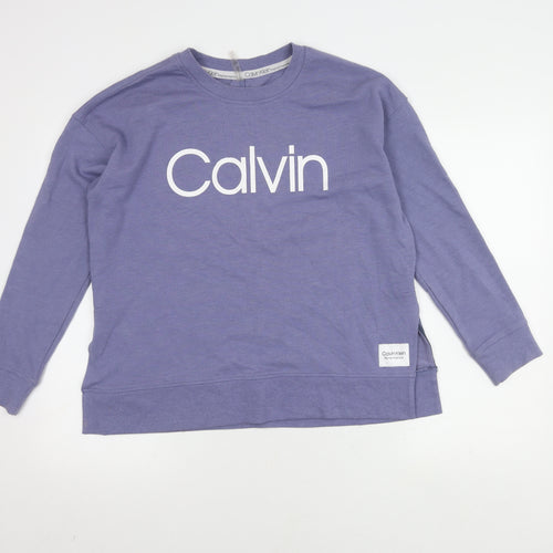 Calvin Klein Women's Purple Logo Sweatshirt M