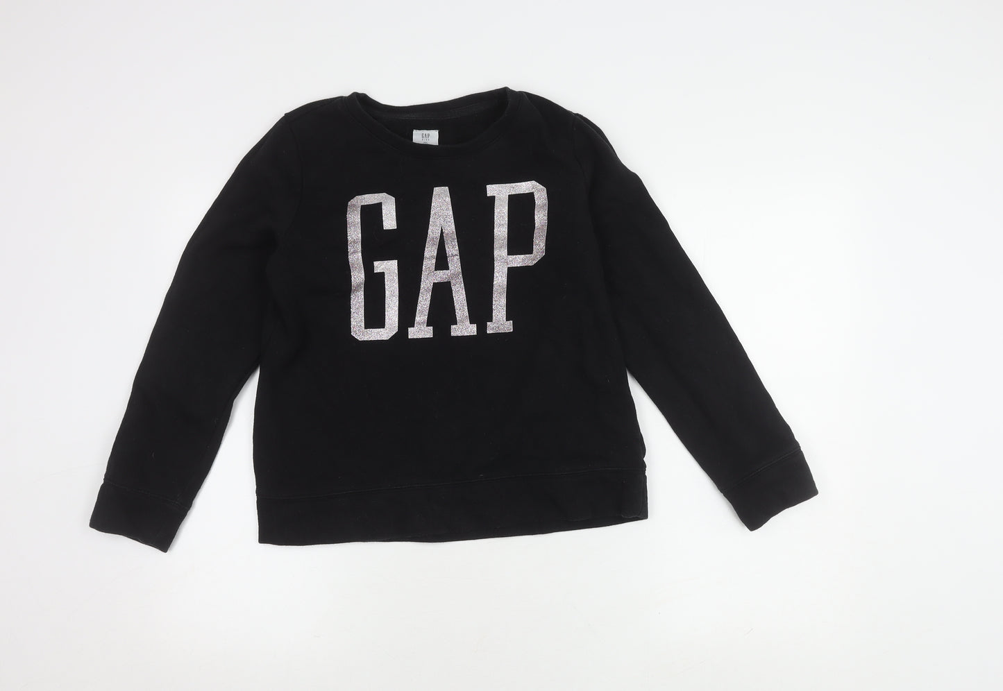 Gap Girls Black Pullover Sweatshirt, Size 14Y, Logo Accent