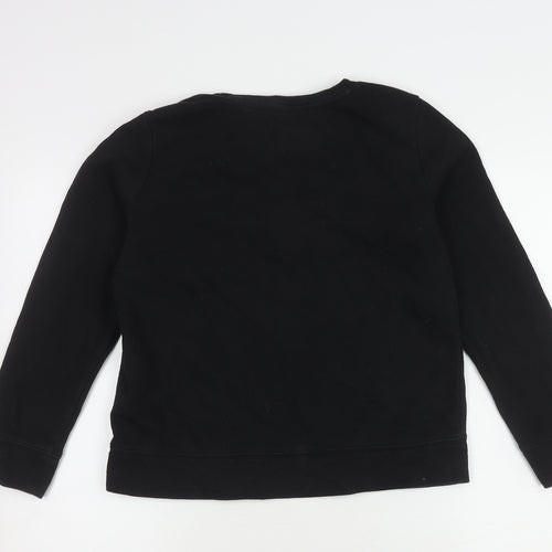 Gap Girls Black Pullover Sweatshirt, Size 14Y, Logo Accent
